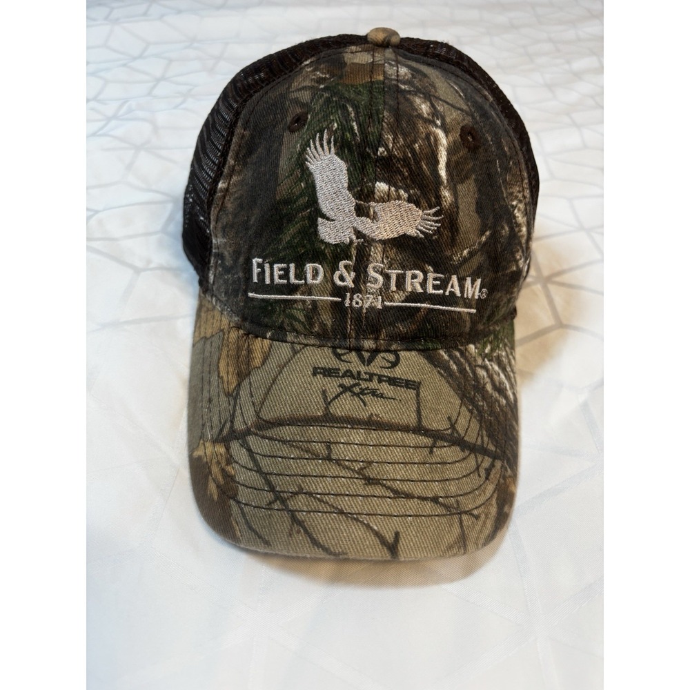 Field & Stream Hat Realtree Camo Mens Strap Back Mesh Back‎ Hunting 1871 Brown